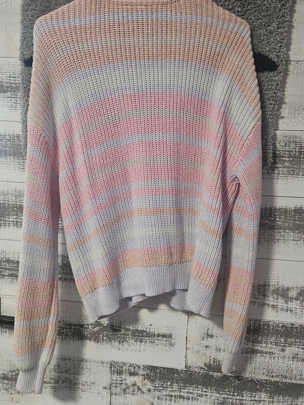GAP Pastel Striped Button-Front Cardigan in Pink, Peach, Cream, Light Blue - Picture 2 of 6